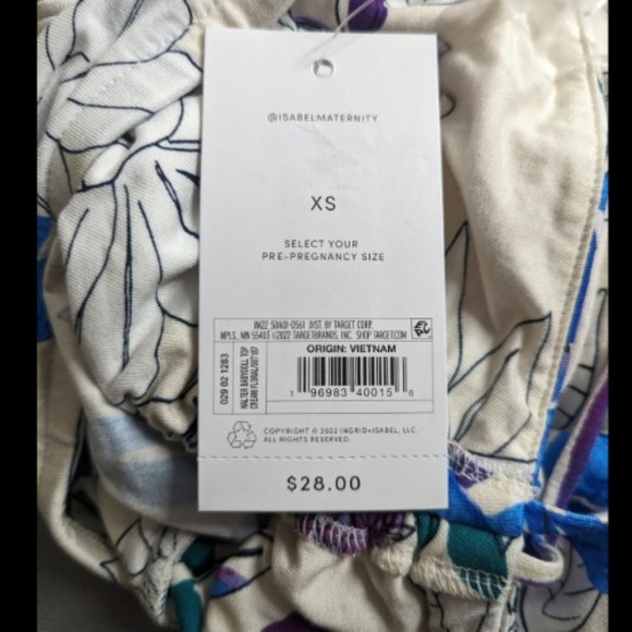 Isabel Maternity Babydoll Halter Top Cream Floral - Picture 6 of 10